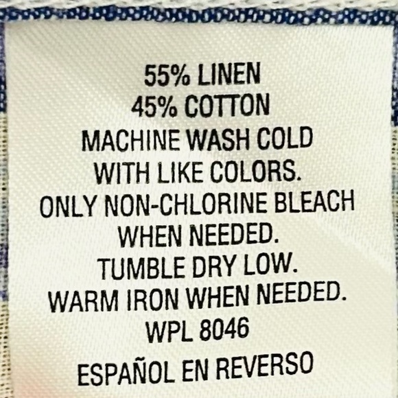 Club Room Striped Linen Cotton Button-Down Shirt Sky Blue XL Casual Lightweight - Picture 7 of 7